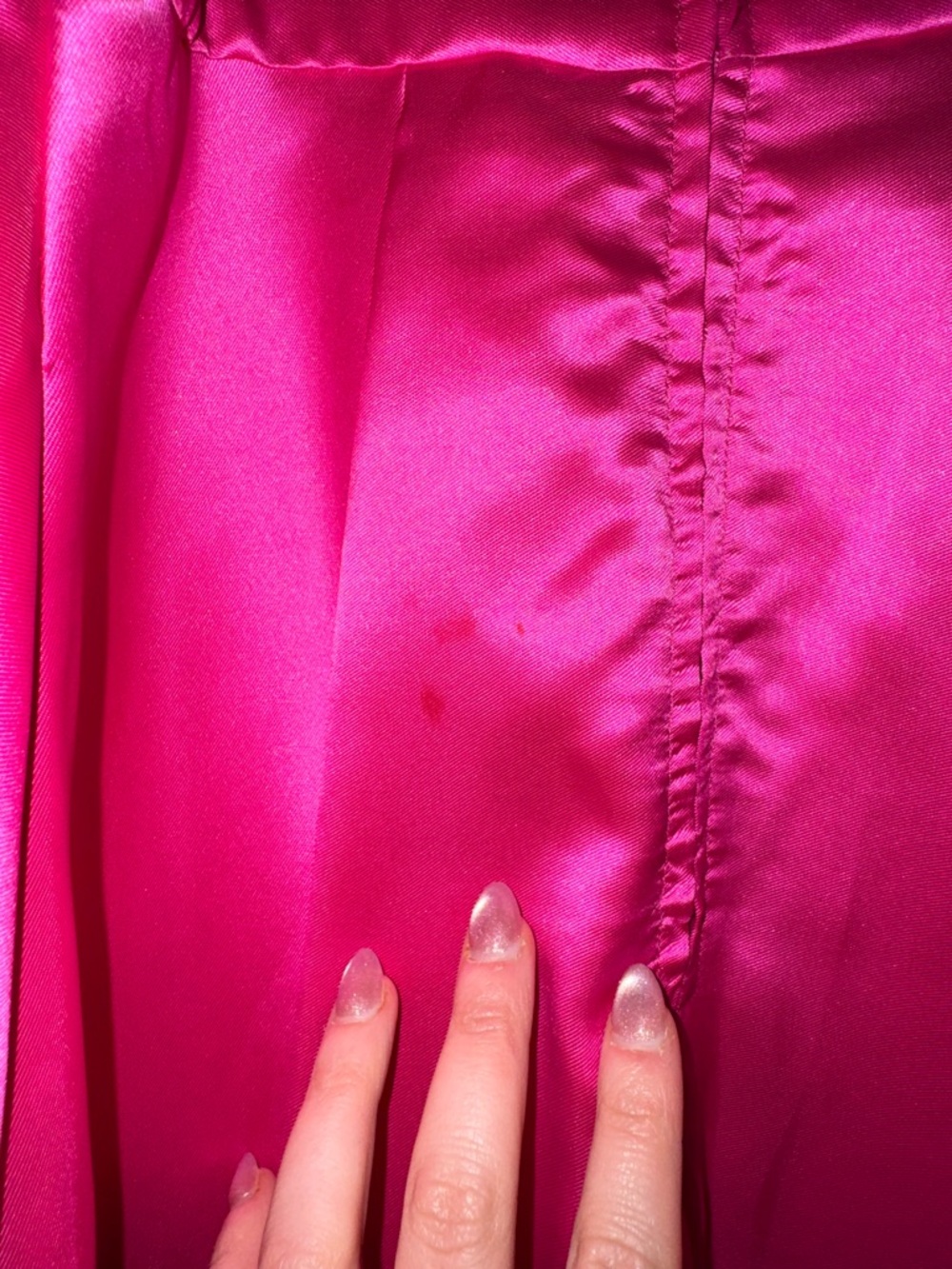 B Darlin Hot Pink Satin Fit-and-Flare Party Dress - Picture 5 of 5